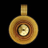 22K Yellow Gold Estate Filigree Dome Pendant