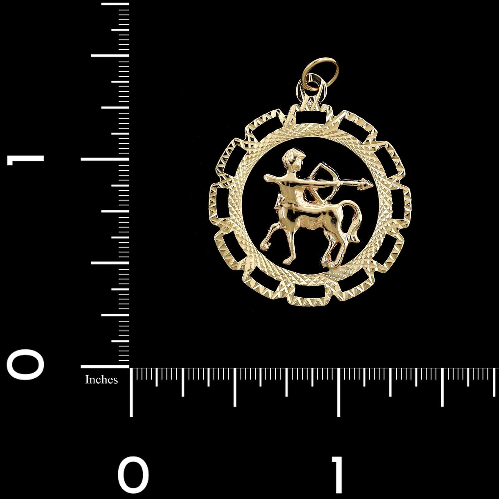 14K Yellow Gold Estate Sagittarius Pendant