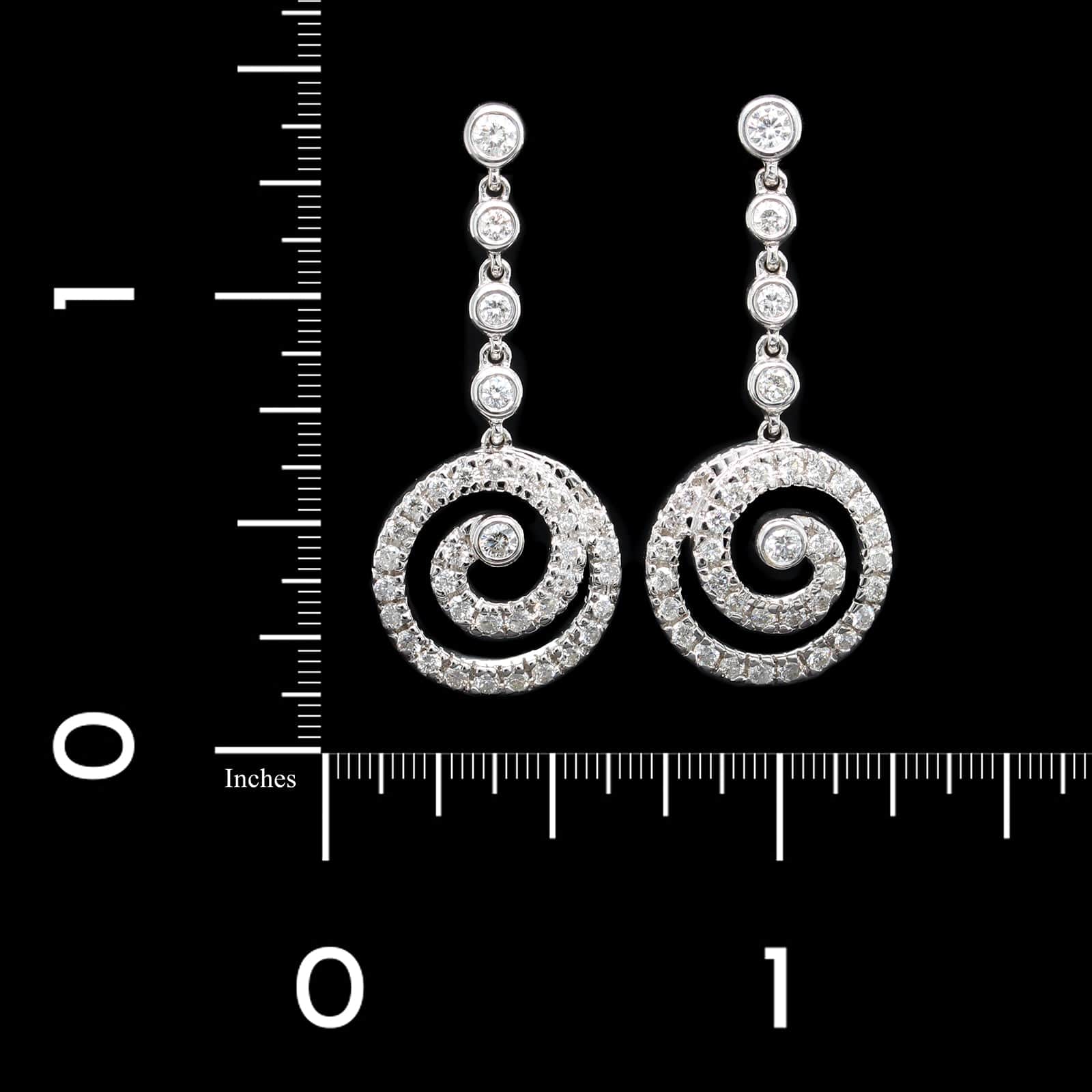 18K White Gold Estate Diamond Earrings