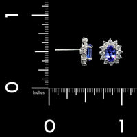 14K White Gold Estate Tanzanite and Diamond Earrings