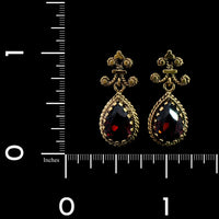 14K Yellow Gold Estate Garnet Earrings