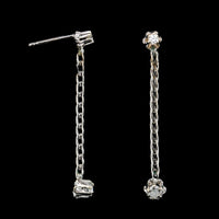 14K White Gold Estate Diamond Drop Earrings