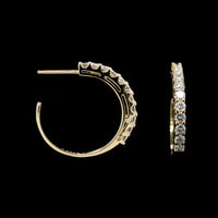 14K Yellow Gold Estate Diamond Hoop Earrings