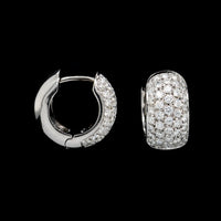 18K White Gold Estate Diamond Hoops