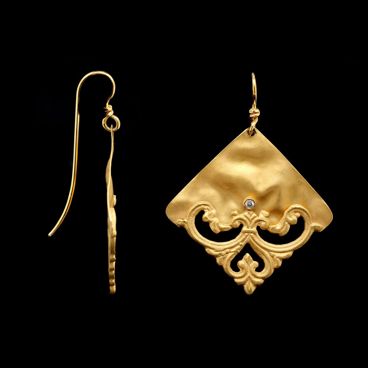 14K Yellow Gold Estate Diamond Earrings