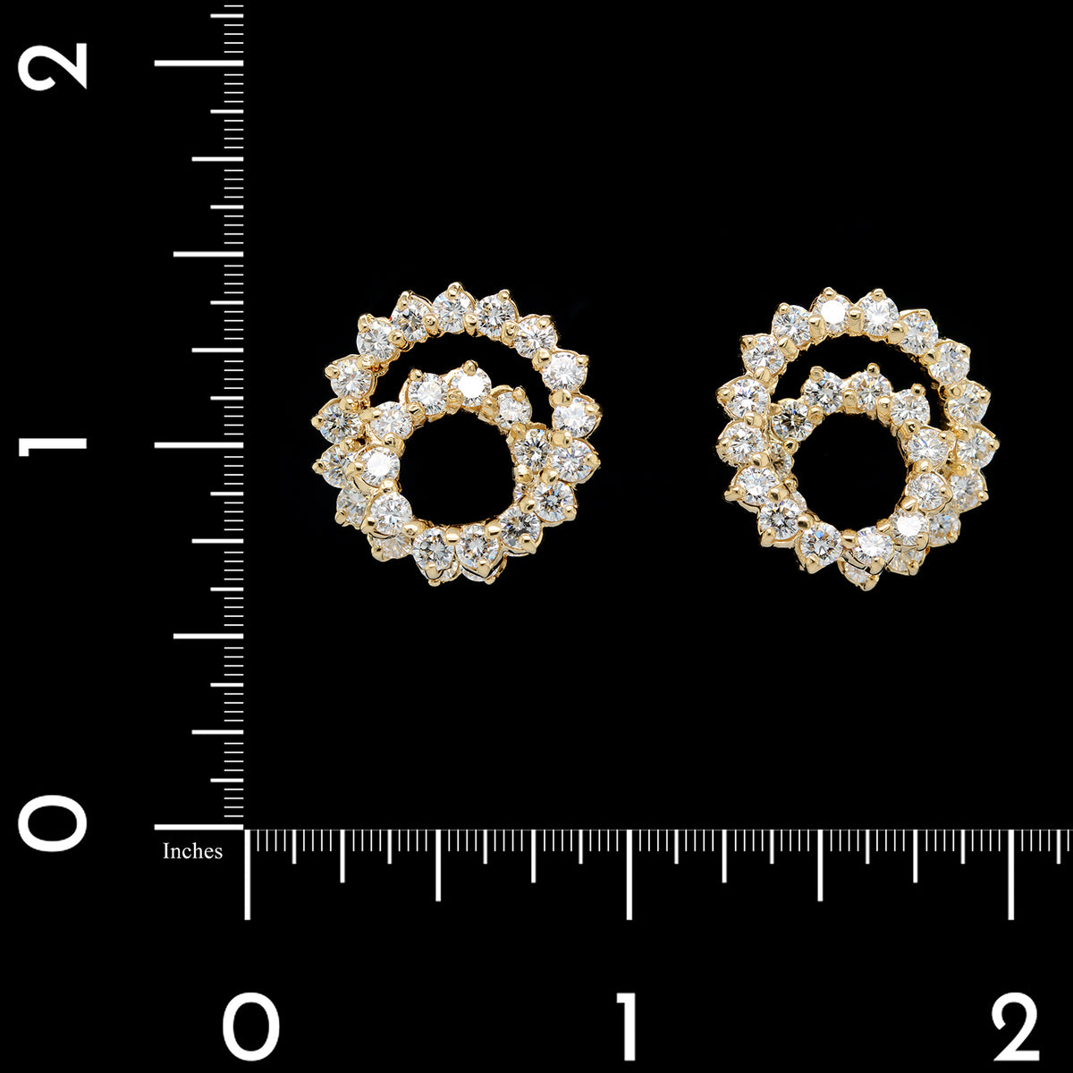 14K Yellow Gold Estate Diamond Swirl Earrings