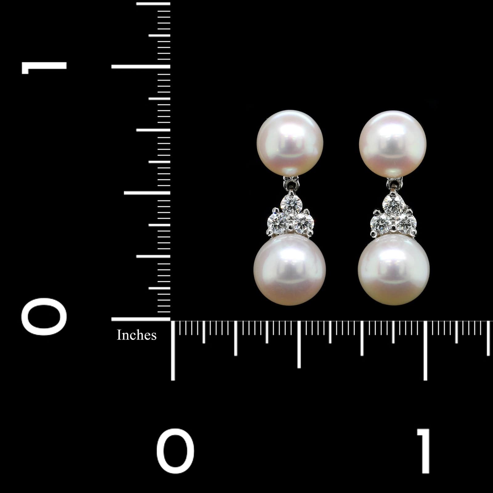 Tiffany & Co. Platinum Estate Cultured Pearl and Diamond Aria Earrings