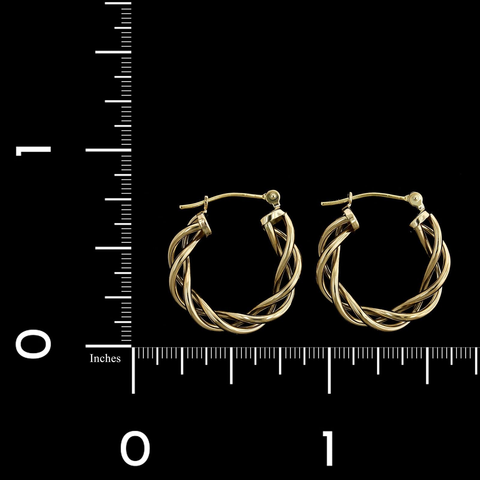 18K Yellow Gold Estate Twisted Hoop Earrings