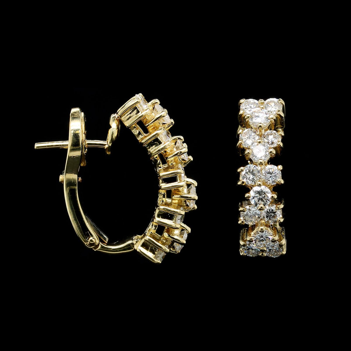 18K Yellow Gold Estate Diamond Earrings