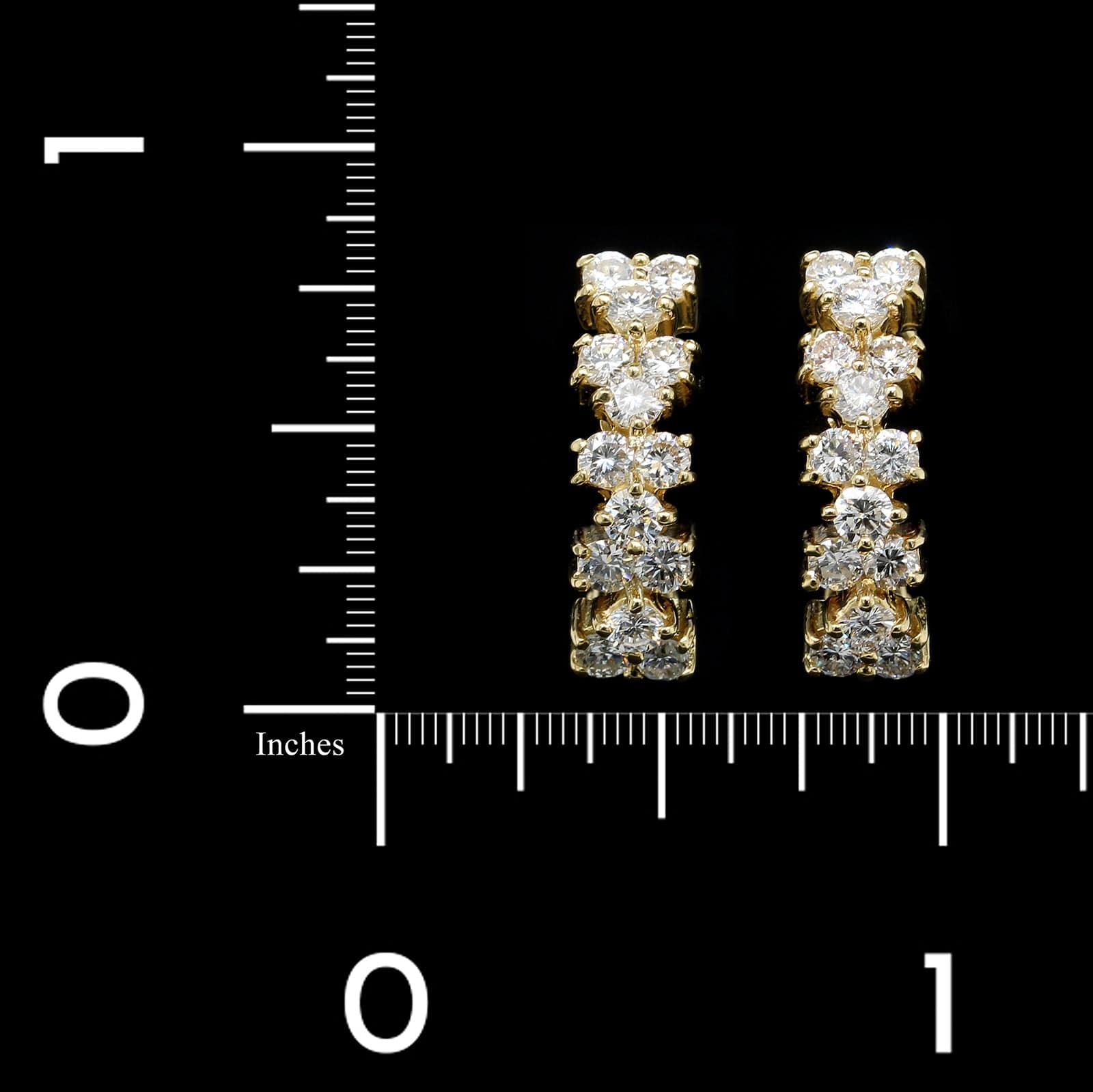 18K Yellow Gold Estate Diamond Earrings