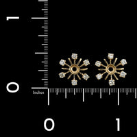 14K Yellow Gold Estate Diamond Earring Jackets