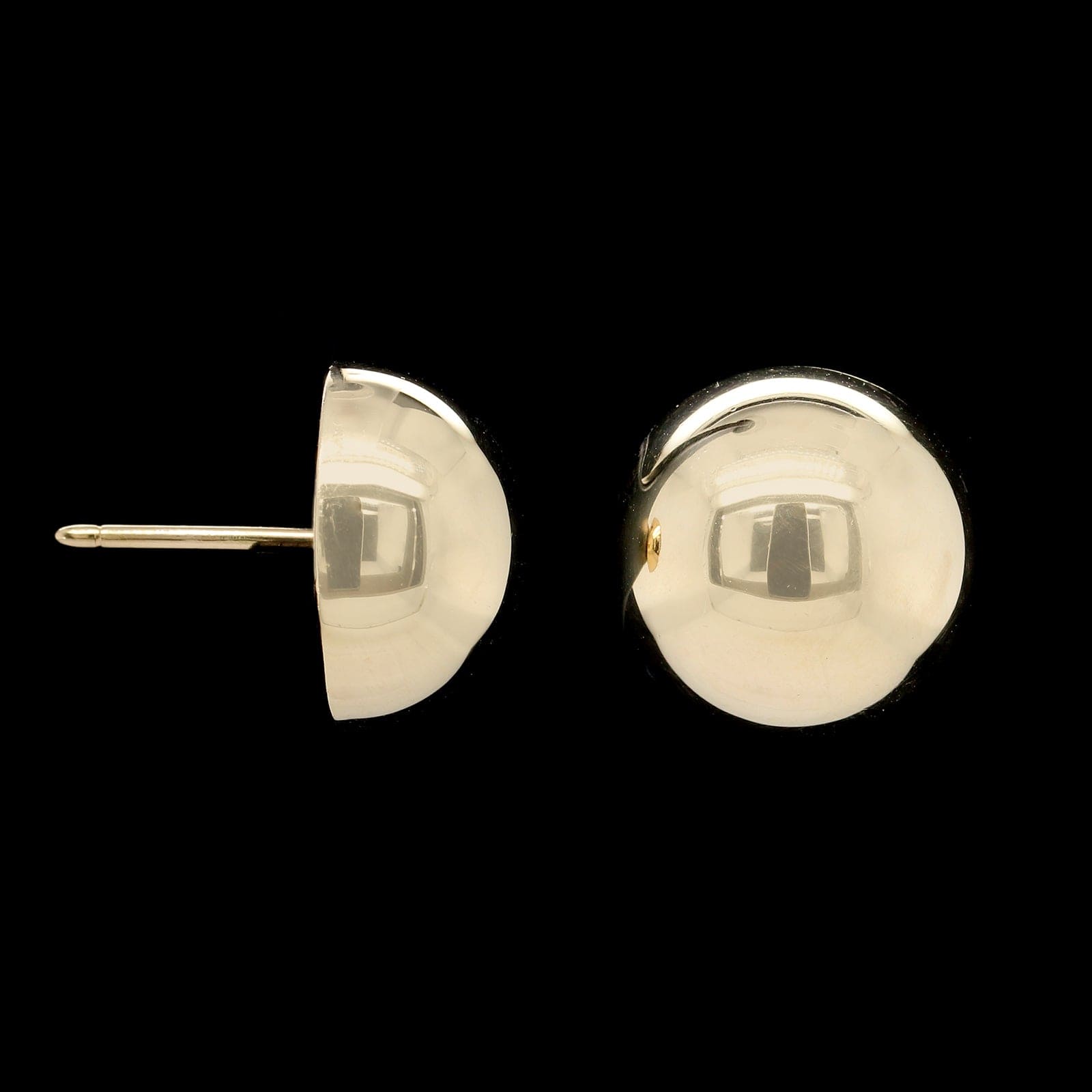 14K Yellow Gold Estate Dome Earrings