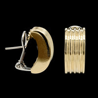 14K Yellow Gold Estate Ribbed Earrings