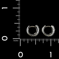 18K White Gold Diamond Estate Hoops