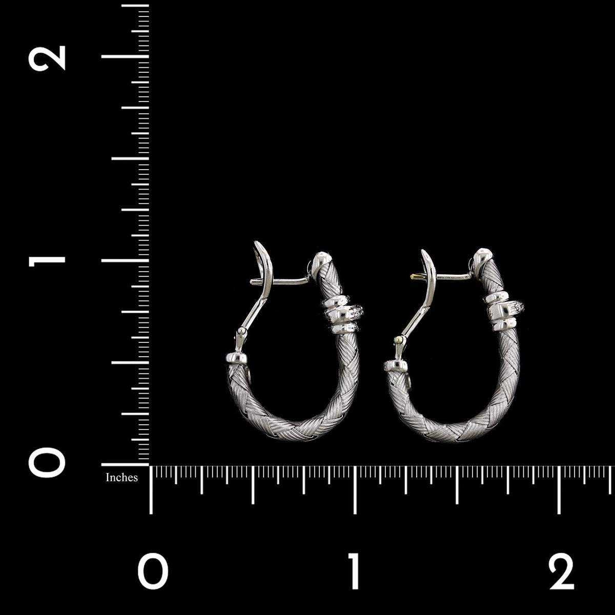 Roberto Coin 18K White Gold Estate Diamond Woven Earrings