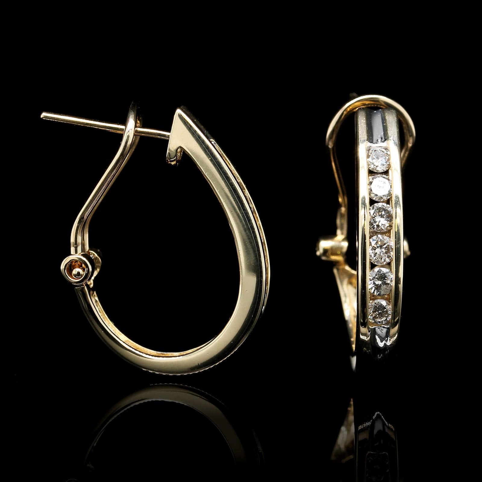 14K Yellow Gold Estate Diamond Earrings