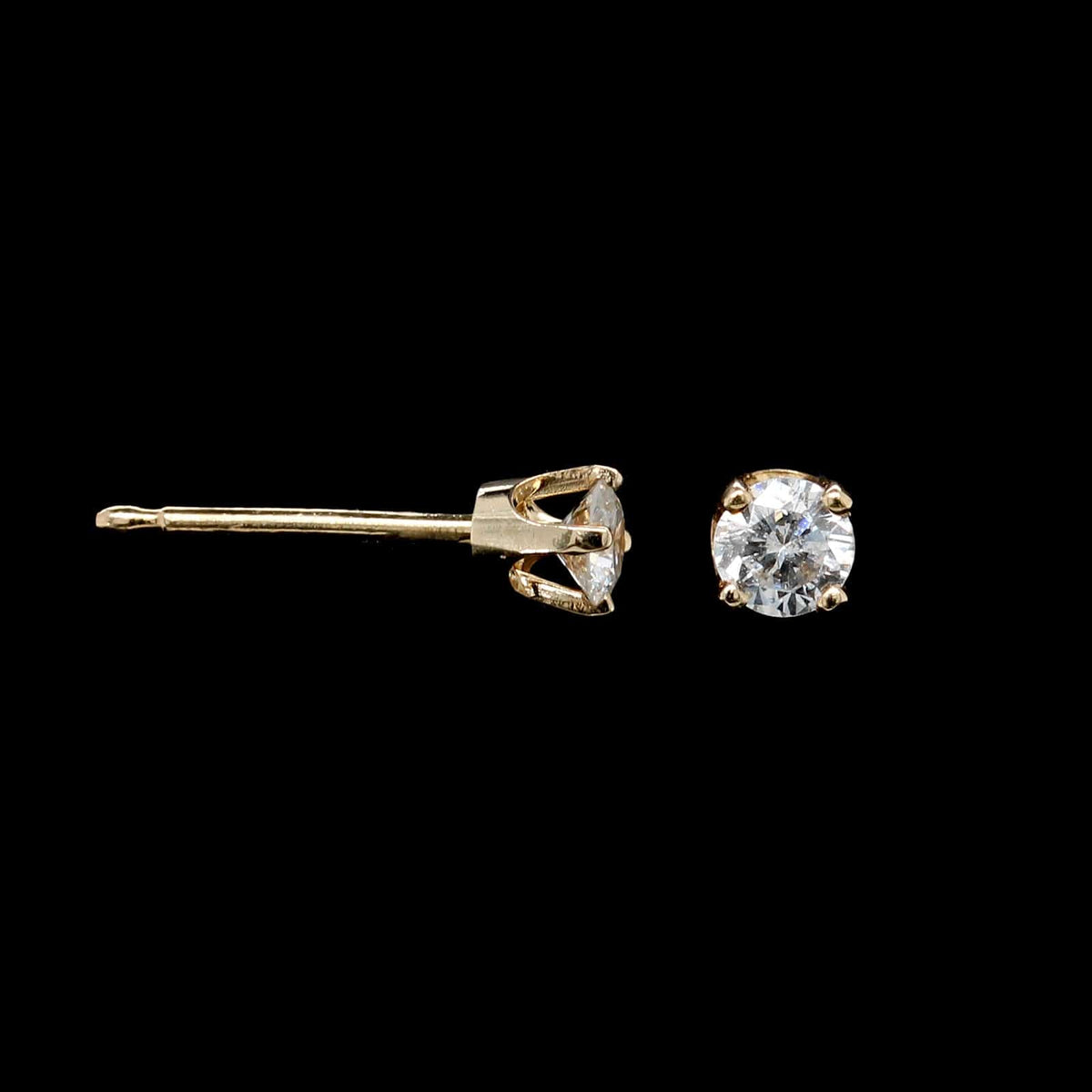 14K Yellow Gold Estate Diamond Studs