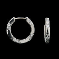 Michel B. Platinum Estate Crown Lace Hoop Earrings