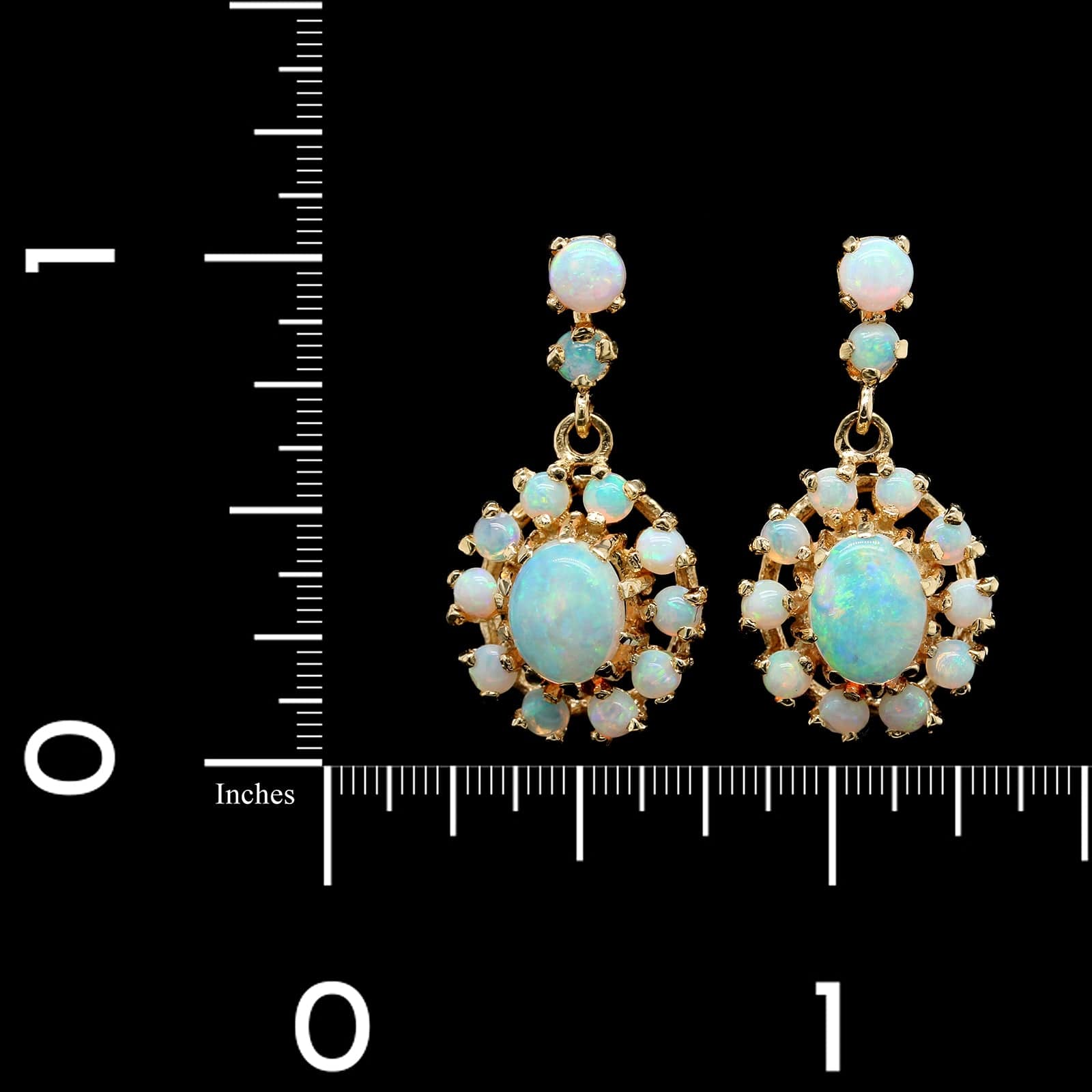 14K Yellow Gold Estate Opal Earrings