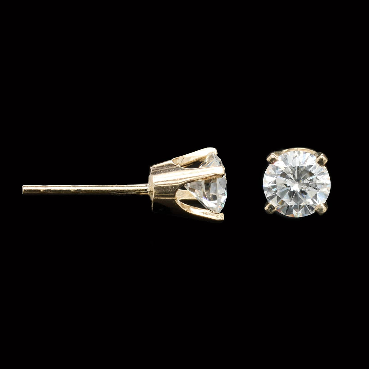 14K Yellow Gold Estate Diamond Studs