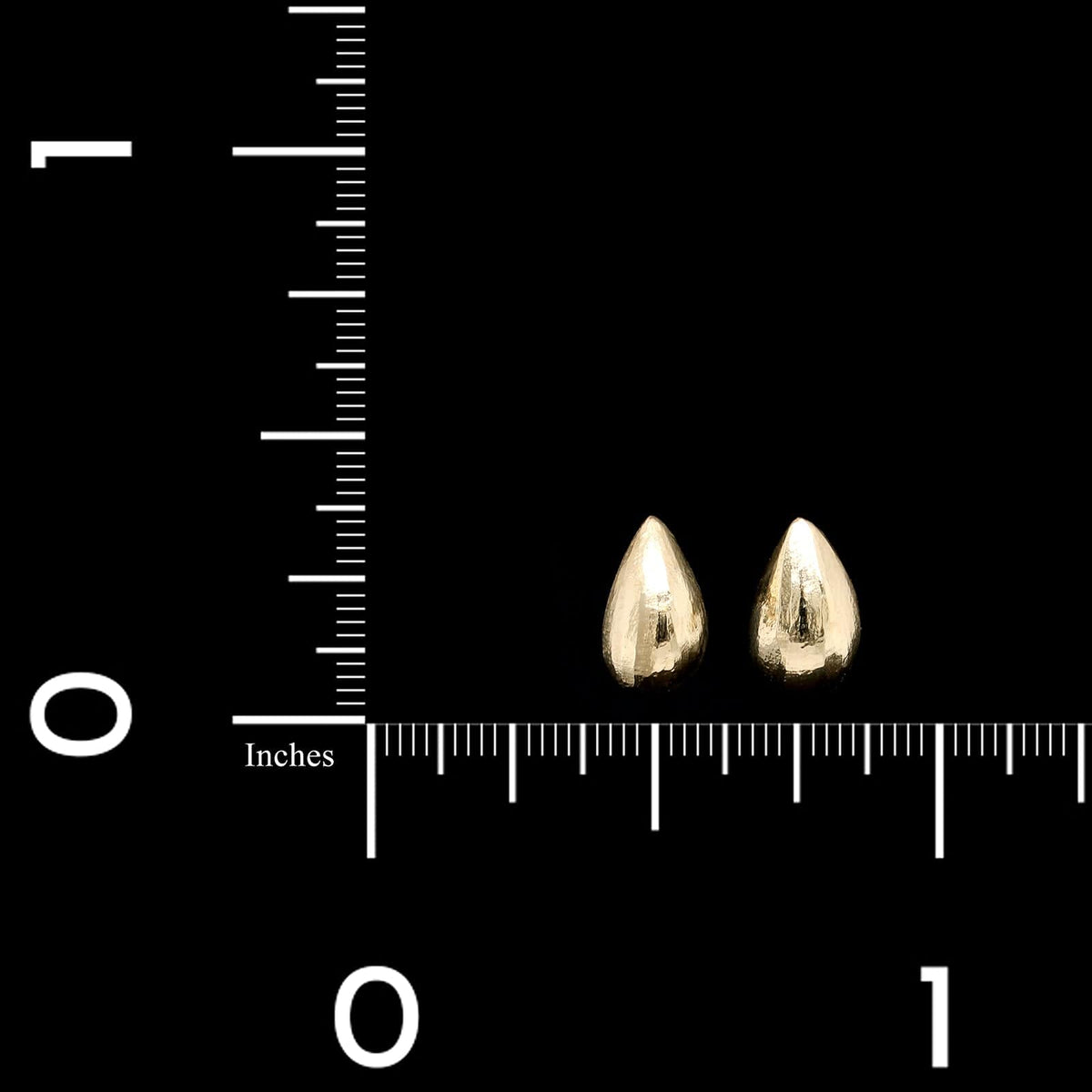 Nicole Landaw 14K Yellow Gold Teardrop Hewn Small Earrings