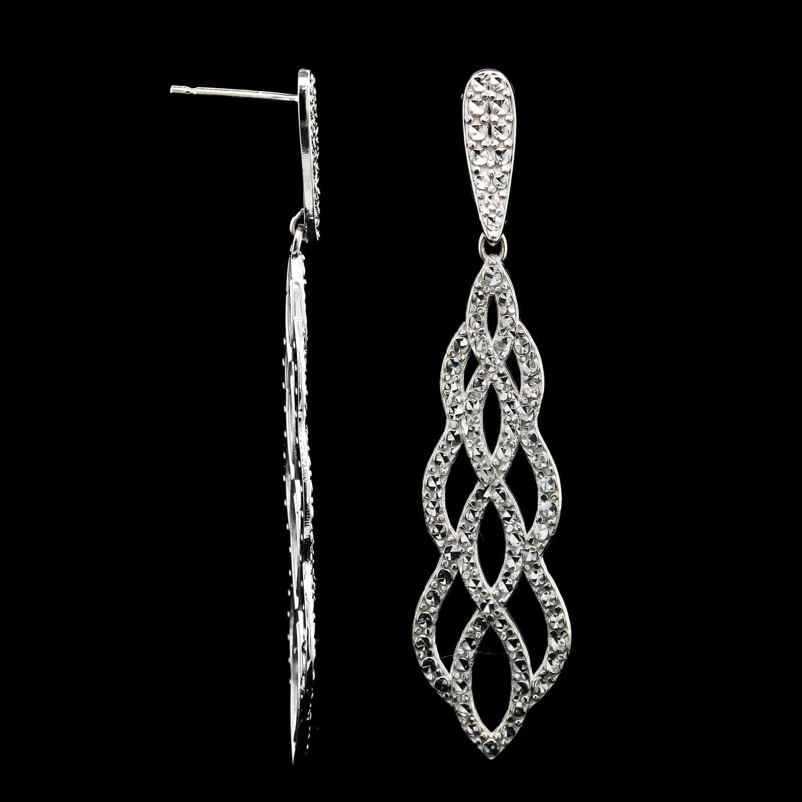 14K White Gold Estate Drop Earrings