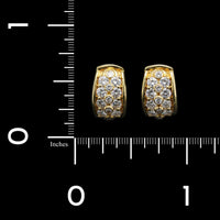 18K Yellow Gold Estate Diamond Hoops