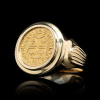 18K Yellow Gold Estate Coin Ring