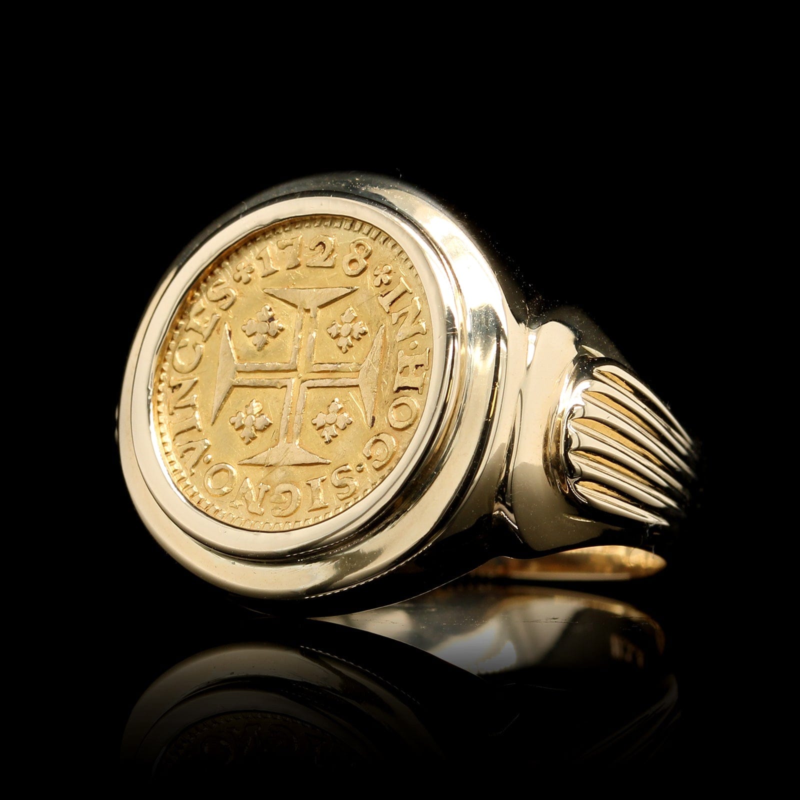 18K Yellow Gold Estate Coin Ring