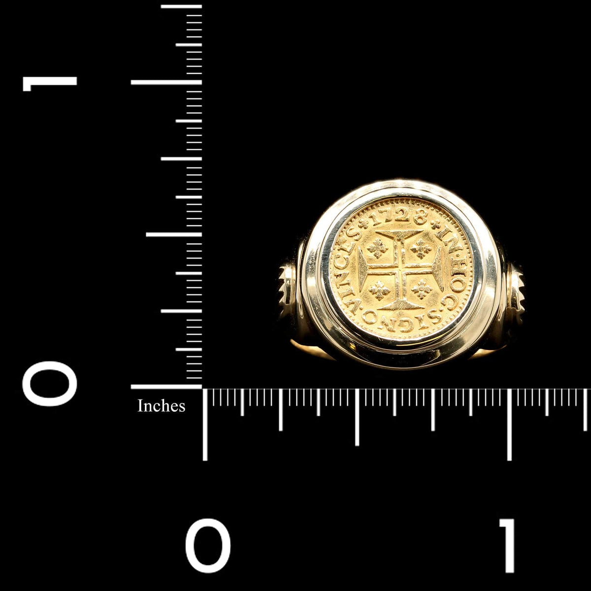 18K Yellow Gold Estate Coin Ring