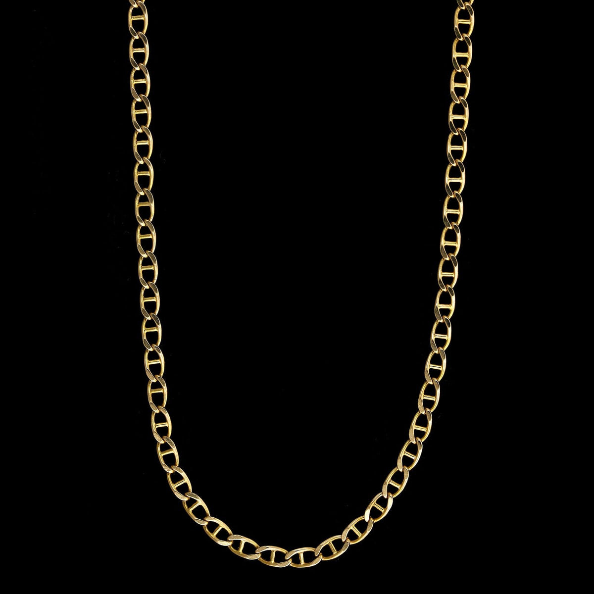 14K Yellow Gold Estate Flat Cuban Anchor Link Chain