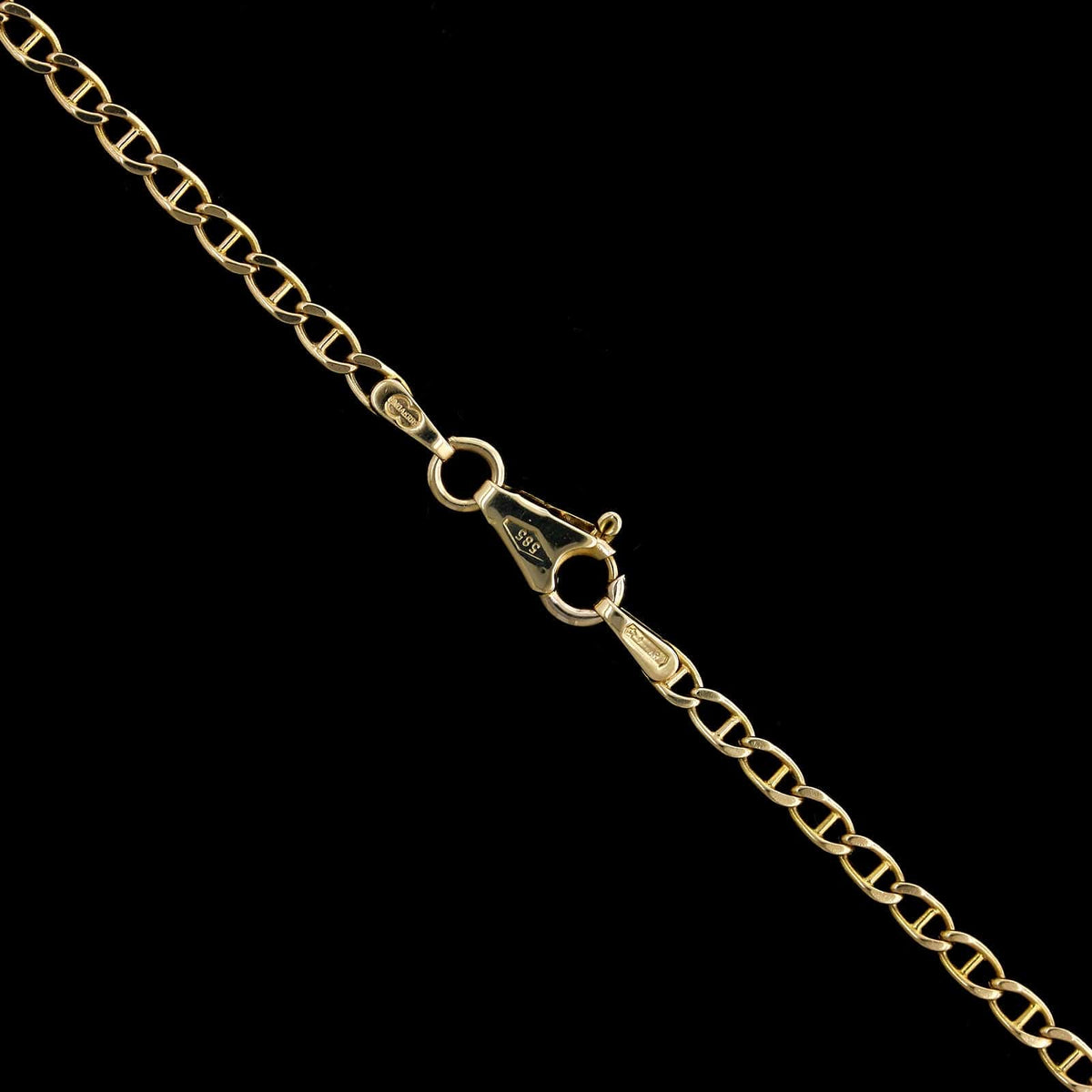 14K Yellow Gold Estate Flat Cuban Anchor Link Chain