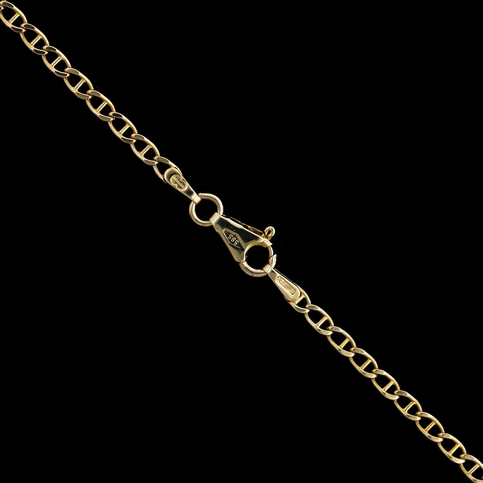 14K Yellow Gold Estate Flat Cuban Anchor Link Chain