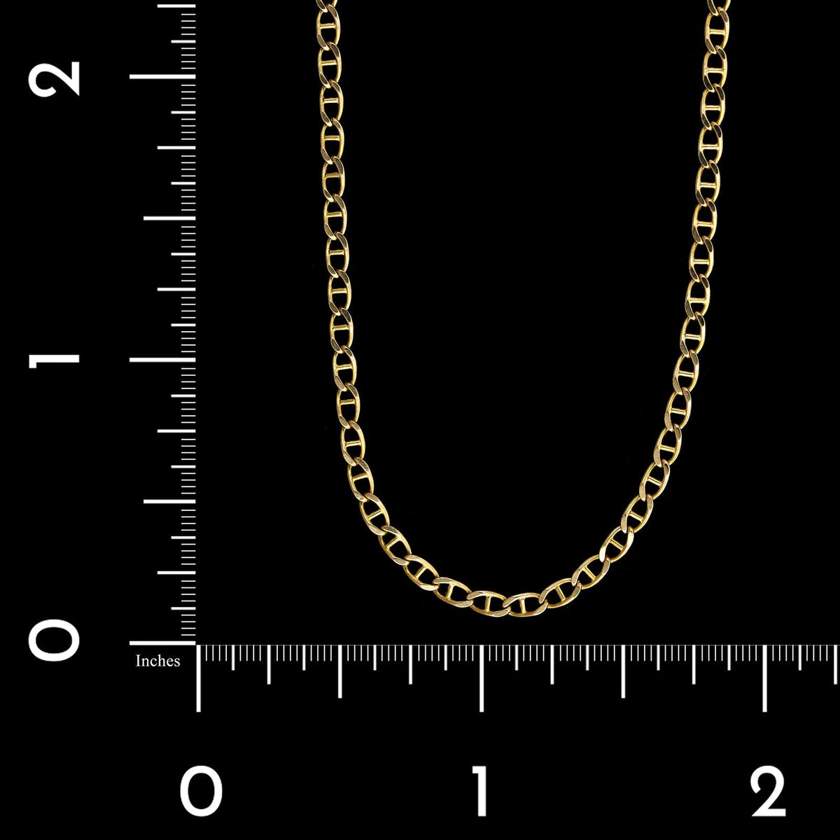 14K Yellow Gold Estate Flat Cuban Anchor Link Chain