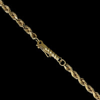 14K Yellow Gold Estate Diamond Cut Rope Chain