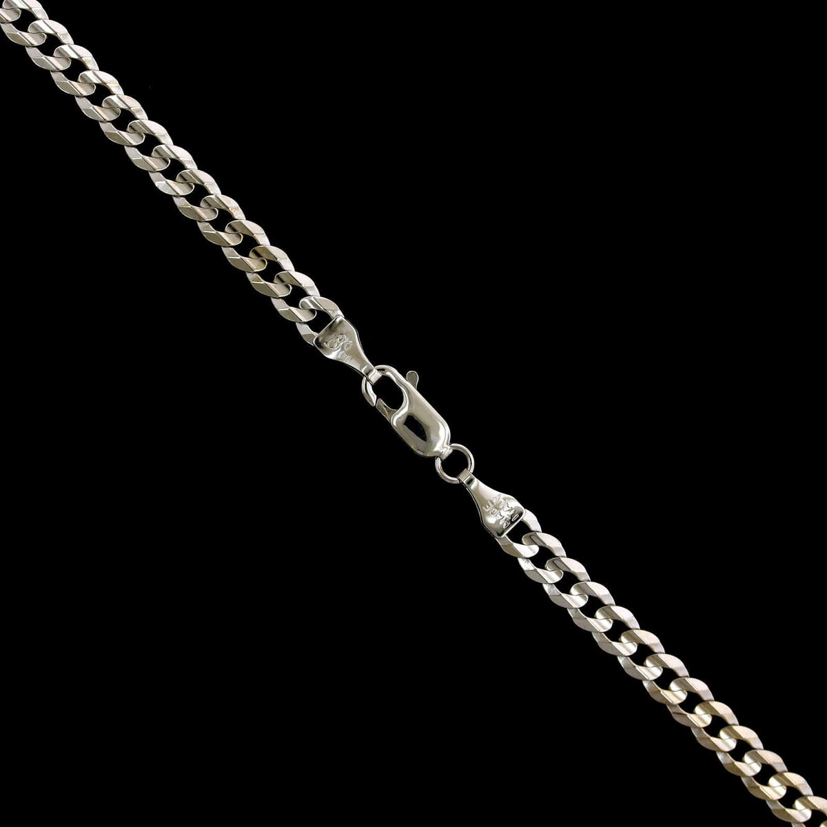 14K White Gold Estate Flat Curb Link Chain