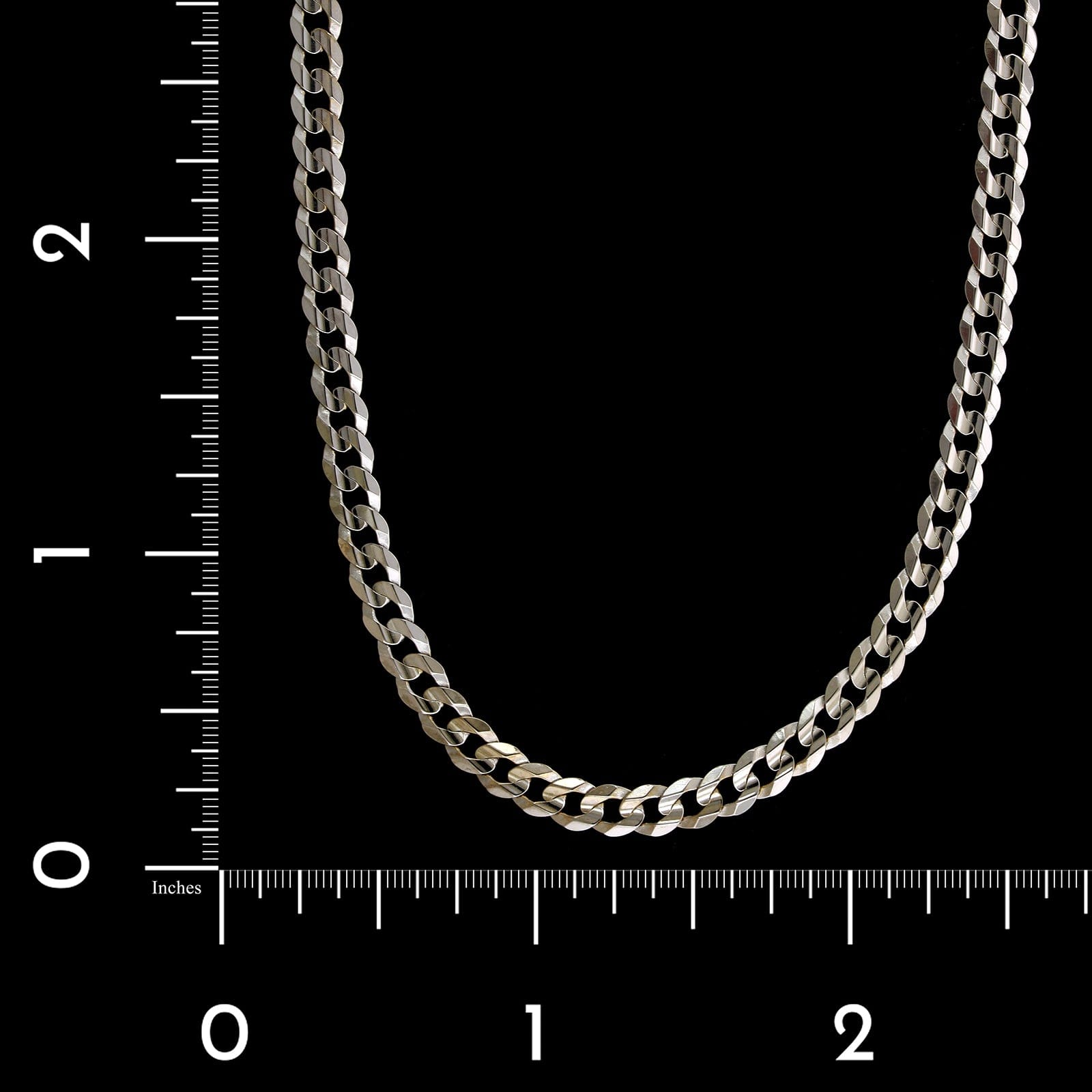 14K White Gold Estate Flat Curb Link Chain