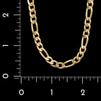 14K Yellow Gold Estate Hollow Figaro Link Chain