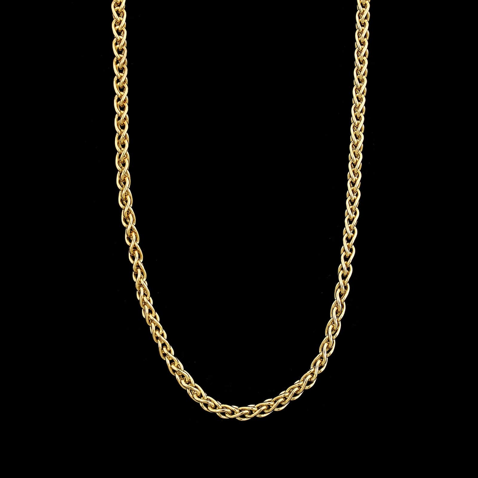 14K Yellow Gold Estate Wheat Chain