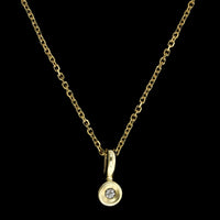 14K Yellow Gold Estate Diamond Pendant Necklace