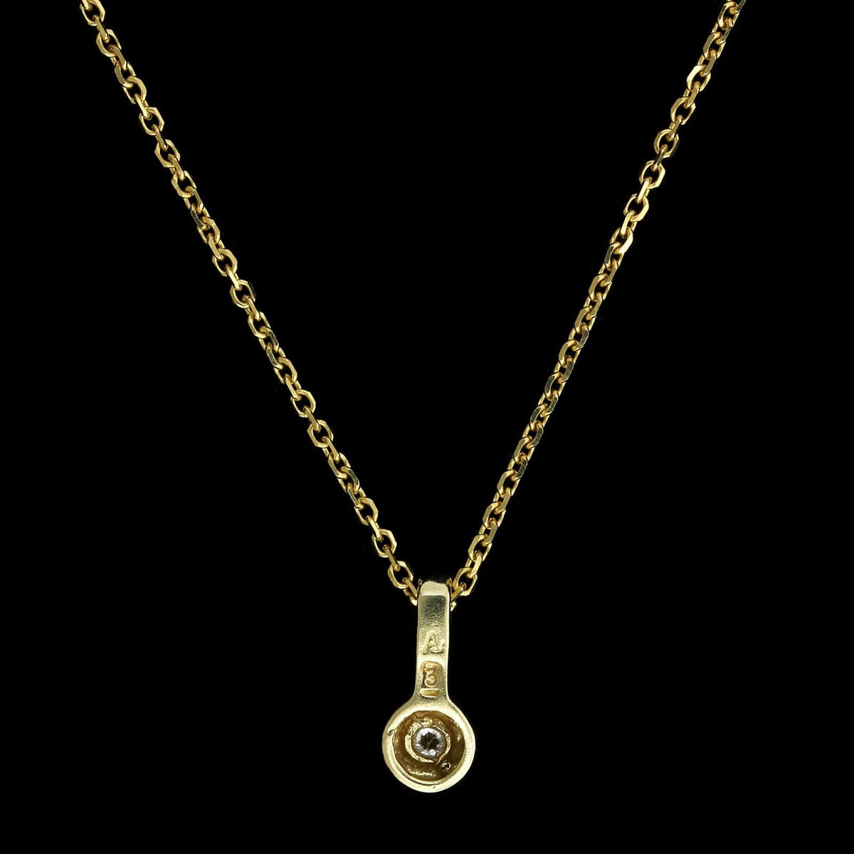 14K Yellow Gold Estate Diamond Pendant Necklace