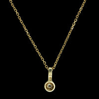 14K Yellow Gold Estate Diamond Pendant Necklace