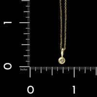 14K Yellow Gold Estate Diamond Pendant Necklace