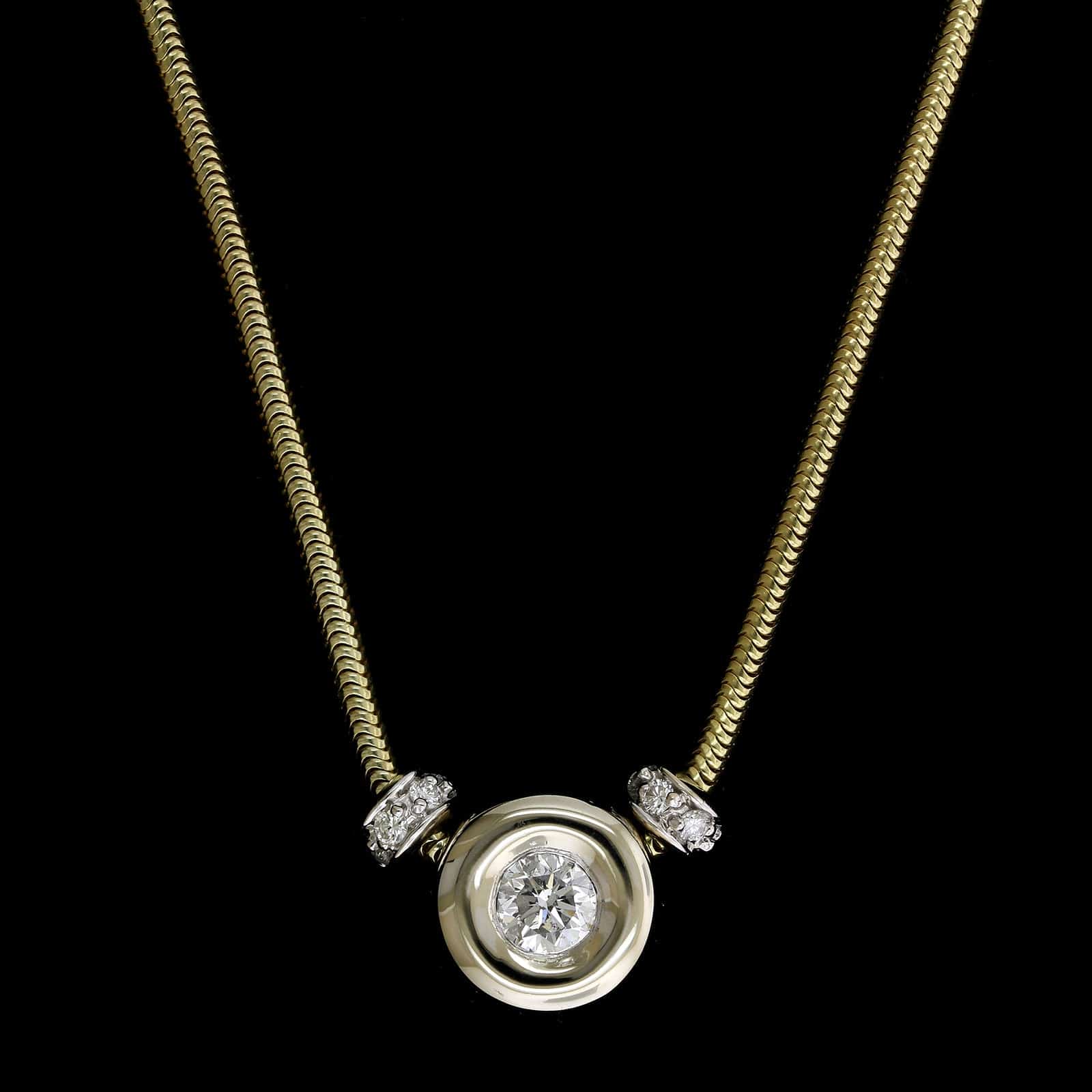 14K Two-tone Gold Estate Diamond Necklace