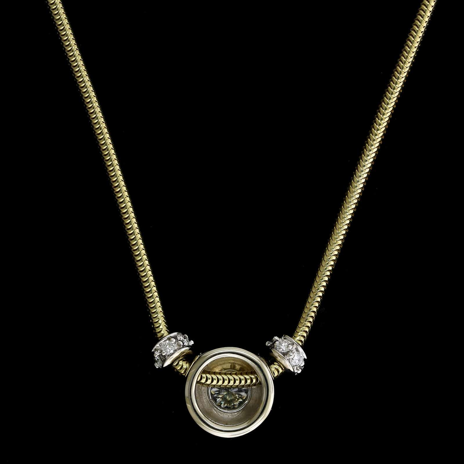 14K Two-tone Gold Estate Diamond Necklace