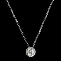 14K White Gold Estate Diamond Halo Pendant