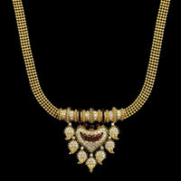 22K Yellow Gold Estate Ruby and Diamond Necklace