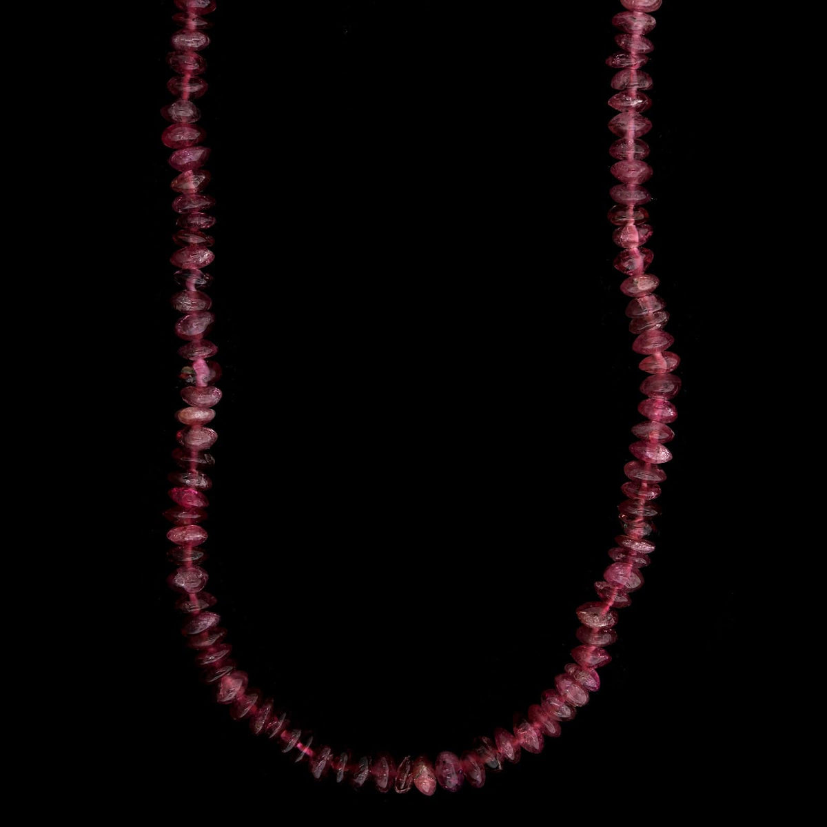 14K Yellow Gold Estate Pink Tourmaline Bead Necklace