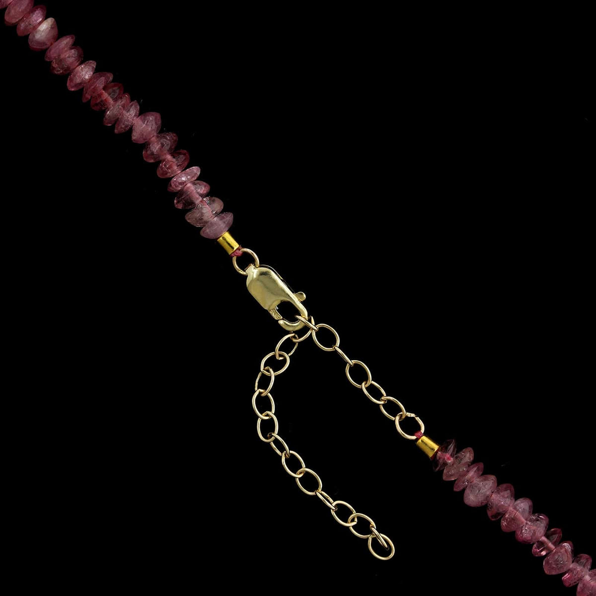 14K Yellow Gold Estate Pink Tourmaline Bead Necklace