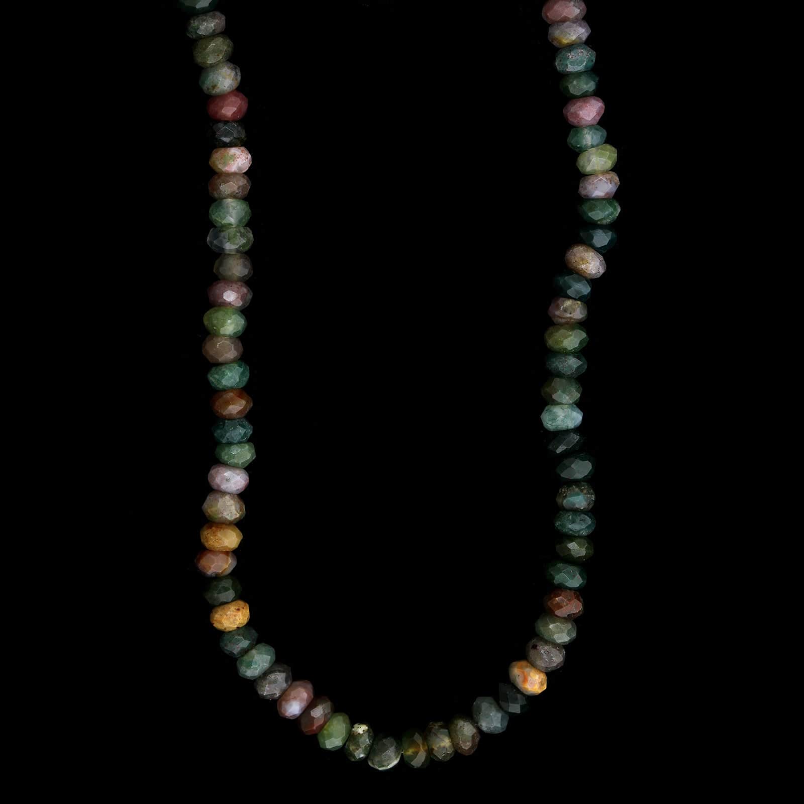 14K Yellow Gold Estate Multicolor Jasper Faceted Bead Necklace